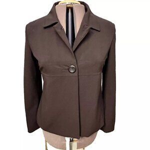 Kim Rogers. Size 12. Lined Brown Machine Wash Long Sleeve Jacket. LC